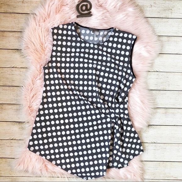 Vince Camuto Tops - Vince Camuto Polka Dot Black White Blouse